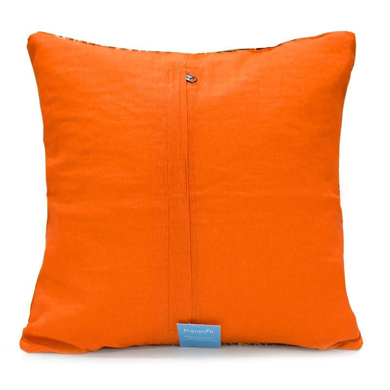 インド製「カンタキルト」クッションカバー◆トロピカル/オレンジ　KCC-FTOR |  | 01