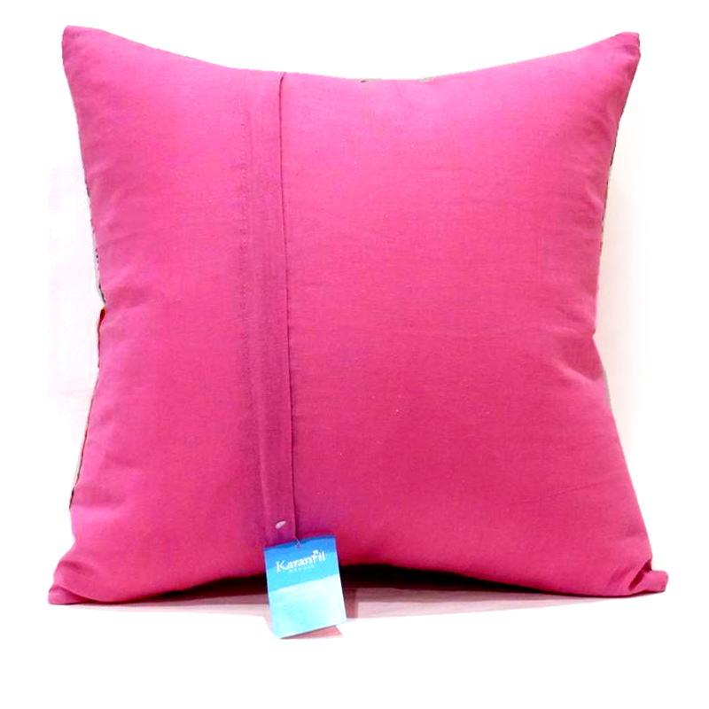 インド製「カンタキルト」クッションカバー◆トロピカル/ピンク　KCC-FTPK |  | 01