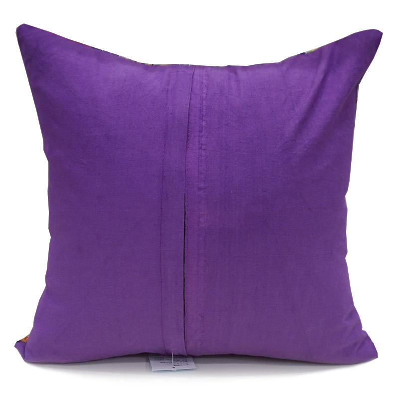 インド製「カンタキルト」クッションカバー◆トロピカル/パープル　KCC-FTPP |  | 01