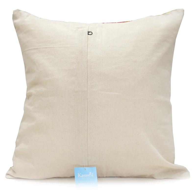 インド製「カンタキルト」クッションカバー◆トロピカル/ホワイト　KCC-FTWT |  | 01