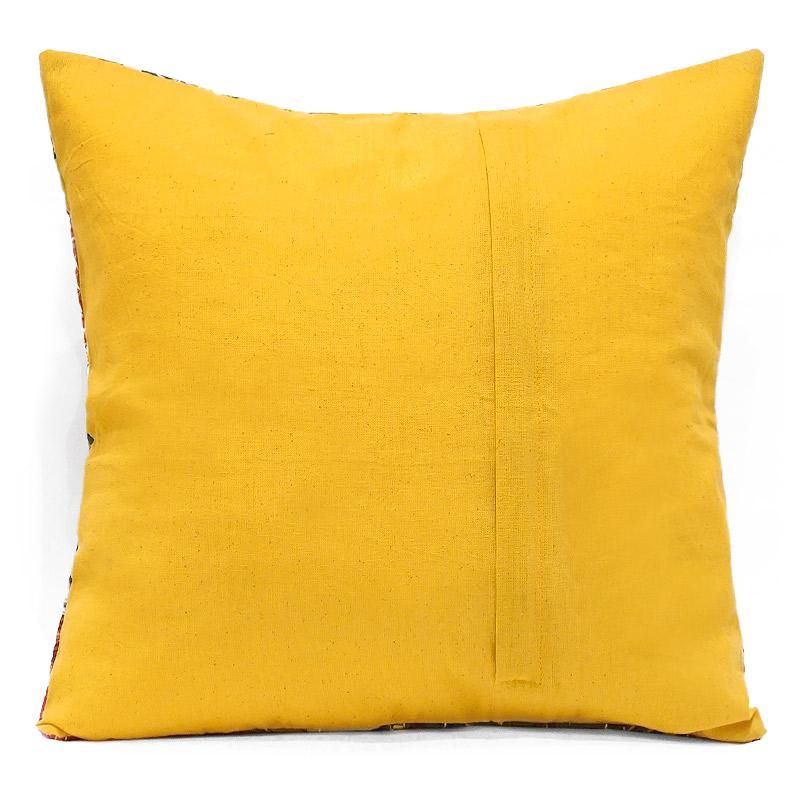 インド製「カンタキルト」クッションカバー◆トロピカル/イエロー　KCC-FTYL |  | 01