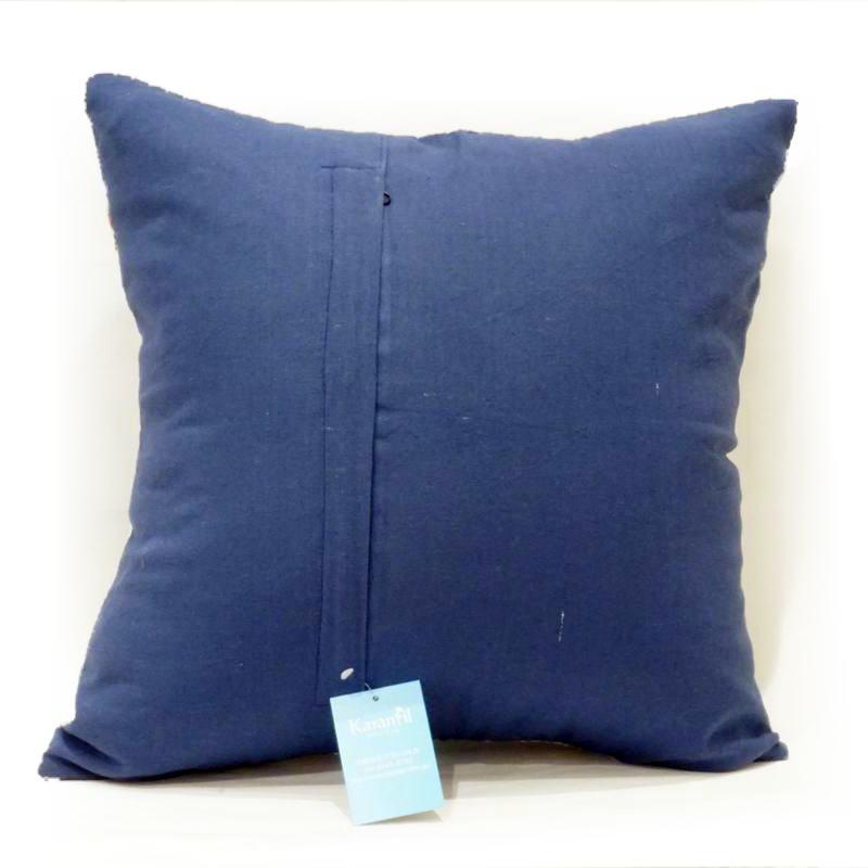 インド製「カンタキルト」クッションカバー◆ペイズリー/ブルー　KCC-PSBL |  | 01