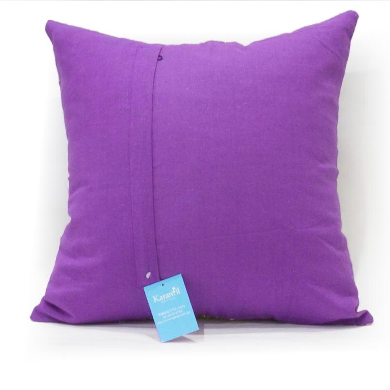 インド製「カンタキルト」クッションカバー◆ペイズリー/パープル　KCC-PSPP |  | 01