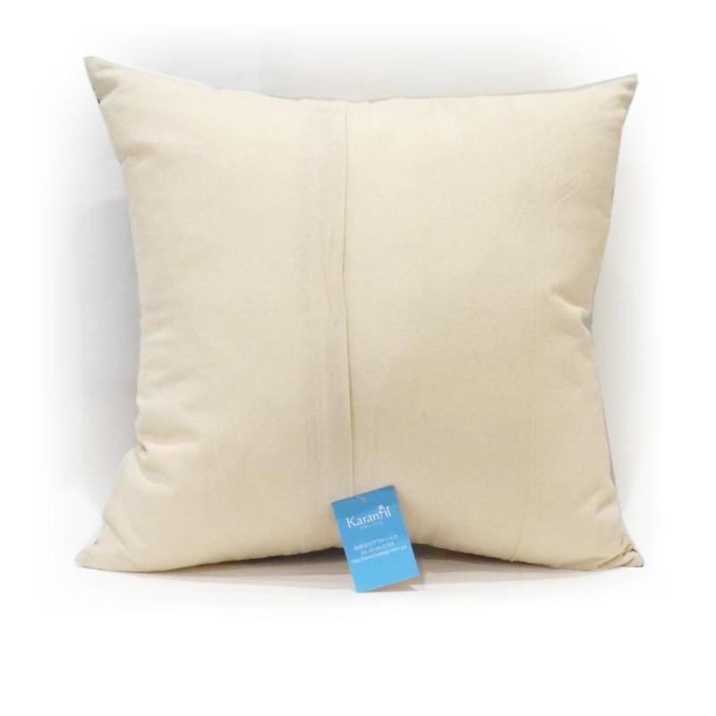 インド製「カンタキルト」クッションカバー◆ペイズリー/ホワイト　KCC-PSWT |  | 01