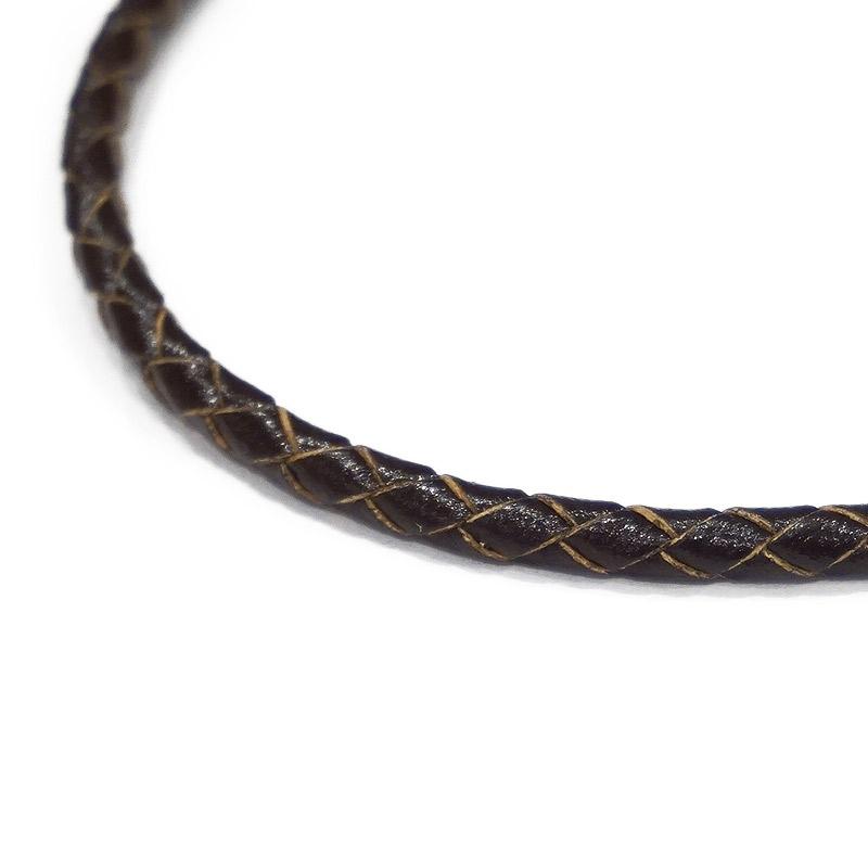 革紐ネックレス/四つ編みダークブラウン　LEATHER-CD-DB |  | 01