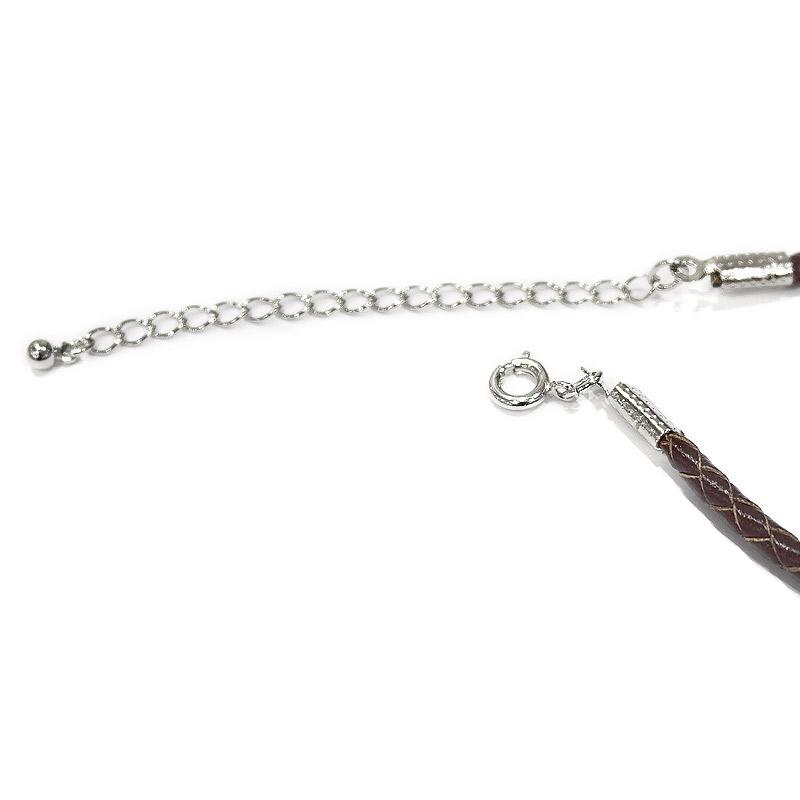 革紐ネックレス/四つ編みダークブラウン　LEATHER-CD-DB |  | 02