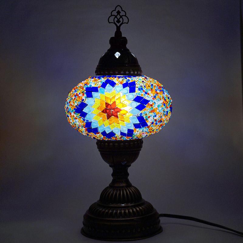 トルコ製　モザイクガラス テーブルランプ　LS-L108 (LEDサービス球付) |  | 02