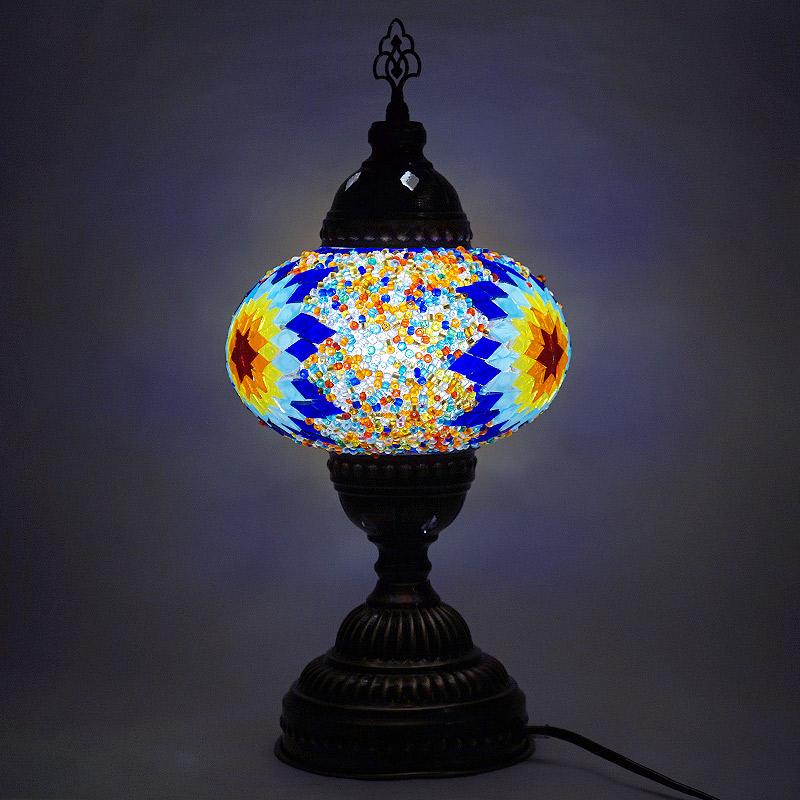 トルコ製　モザイクガラス テーブルランプ　LS-L108 (LEDサービス球付) |  | 03
