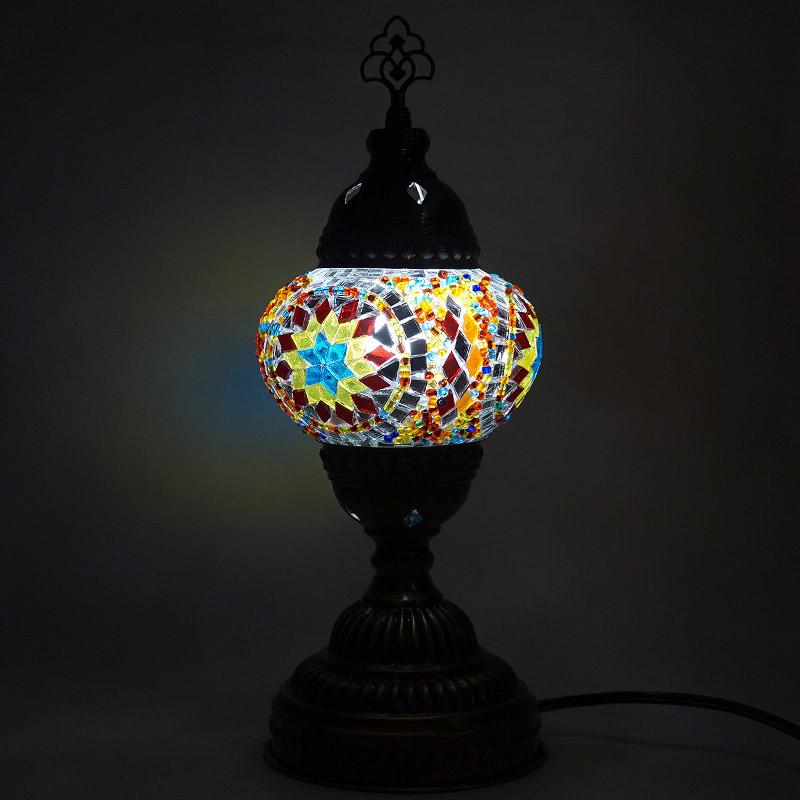 トルコ製　モザイクガラス テーブルランプ　LS-M115 (LEDサービス球付) |  | 02