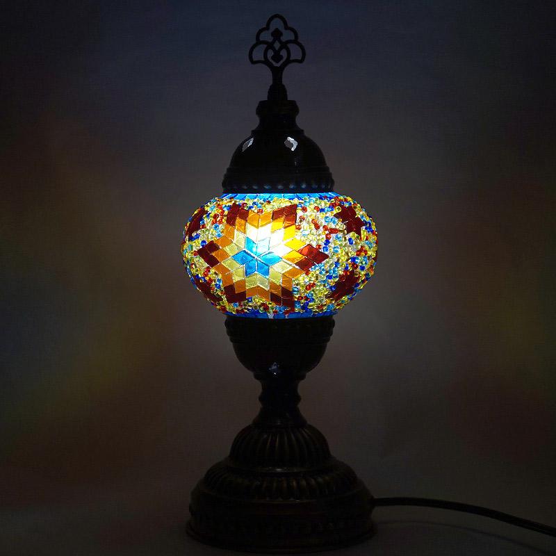 トルコ製　モザイクガラス テーブルランプ　LS-M116 (LEDサービス球付) |  | 02