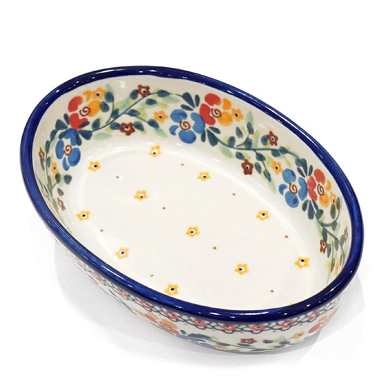 ポーランド陶器　ポーリッシュポタリー 「Millena」 オーバルグラタン皿小　M01121-04　ブーケ |  | 03
