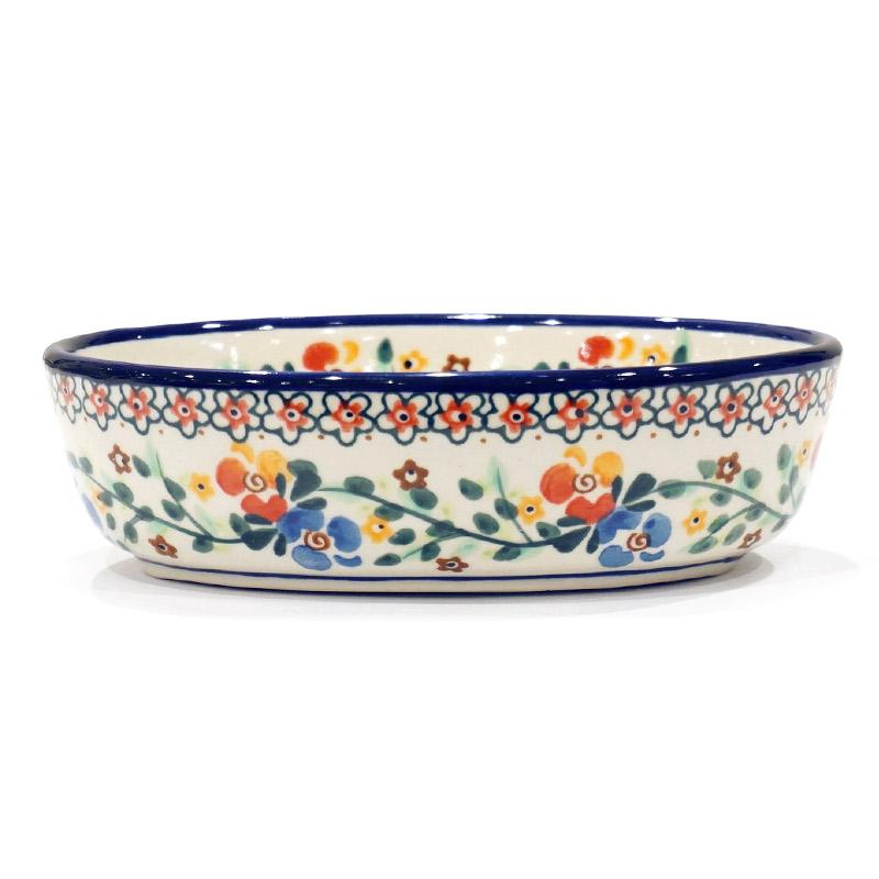 ポーランド陶器　ポーリッシュポタリー 「Millena」 オーバルグラタン皿小　M01121-04　ブーケ |  | 01