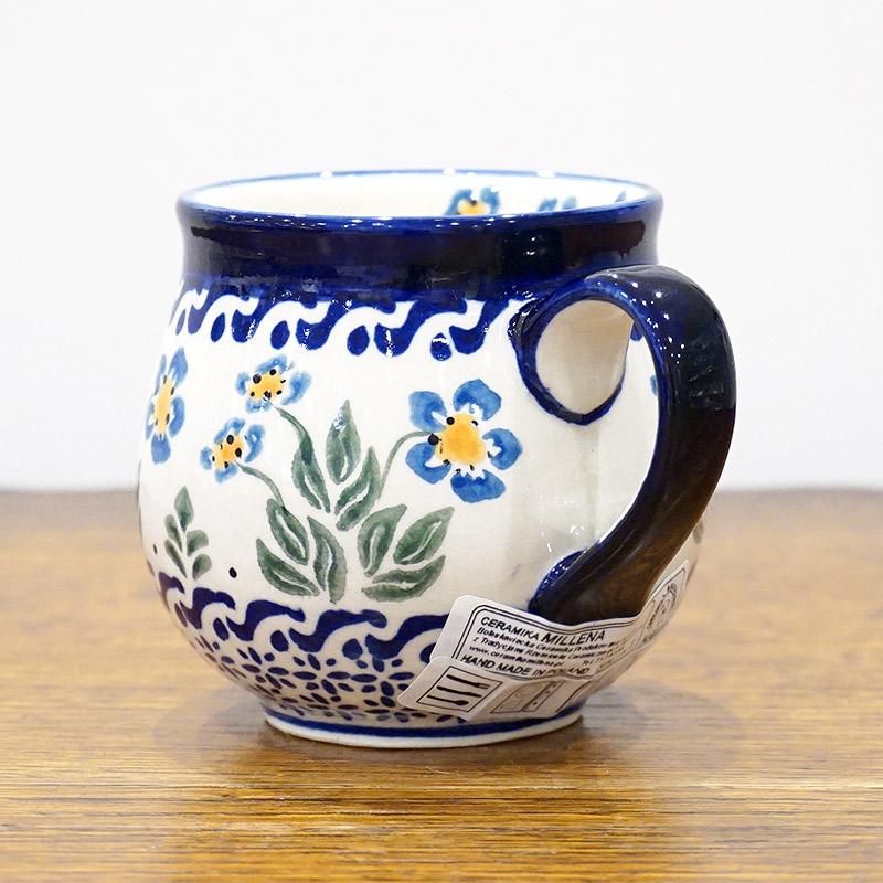 ポーランド陶器　ポーリッシュポタリー 「Millena」 マグカップ（約250ml） M0116-075B　忘れな草 |  | 02