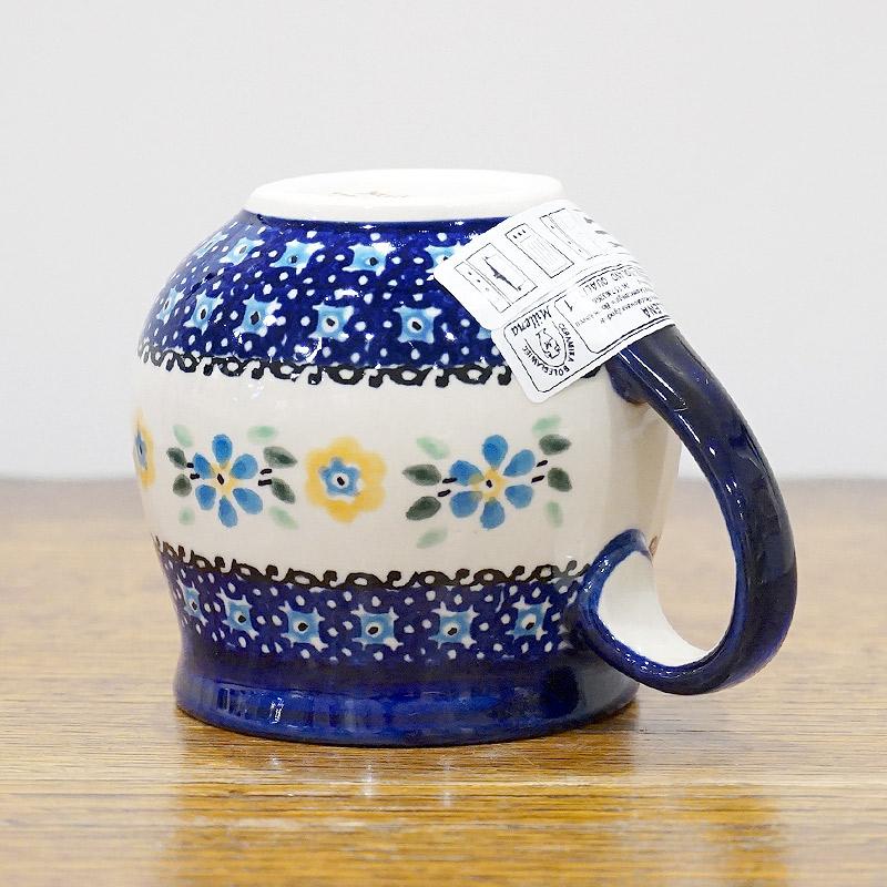 ポーランド陶器　ポーリッシュポタリー 「Millena」 マグカップ（約250ml） M0116-088　青と黄色の花 |  | 03