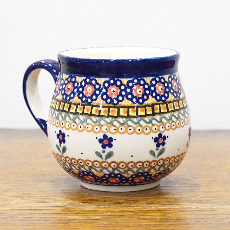 ポーランド陶器　ポーリッシュポタリー 「Millena」 マグカップ（約250ml） M0116-U6　紺色小花 |  | 01