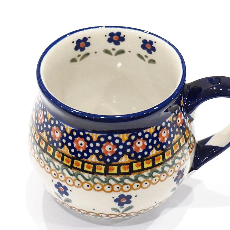 ポーランド陶器　ポーリッシュポタリー 「Millena」 マグカップ（約250ml） M0116-U6　紺色小花 |  | 04