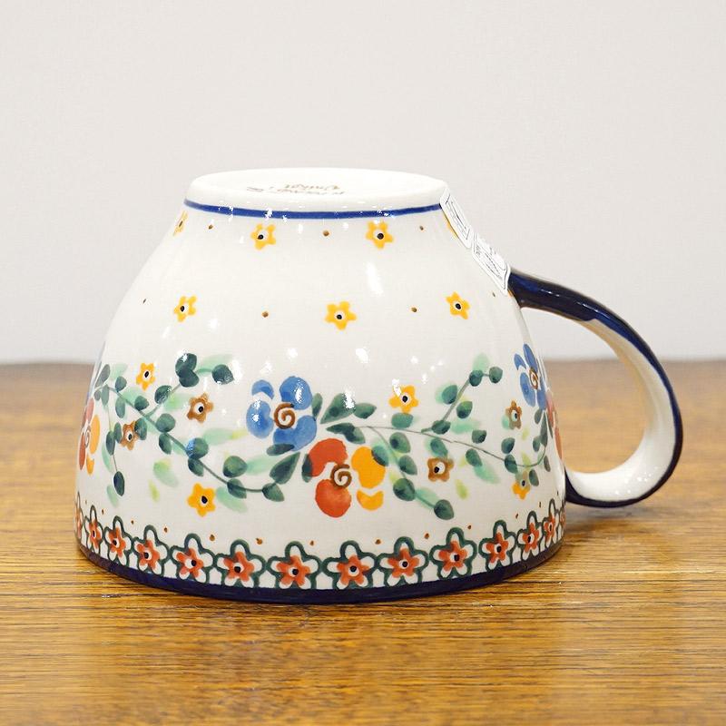 ポーランド陶器　ポーリッシュポタリー 「Millena」 カフェオレマグ/スープカップ（約400ml） M0129-B1　花かんむり |  | 03
