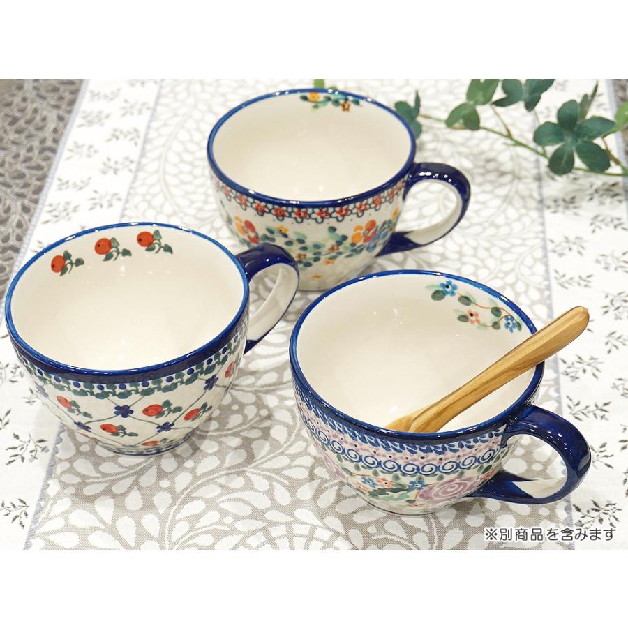 ポーランド陶器　ポーリッシュポタリー 「Millena」 カフェオレマグ/スープカップ（約400ml） M0129-B1　花かんむり |  | 04