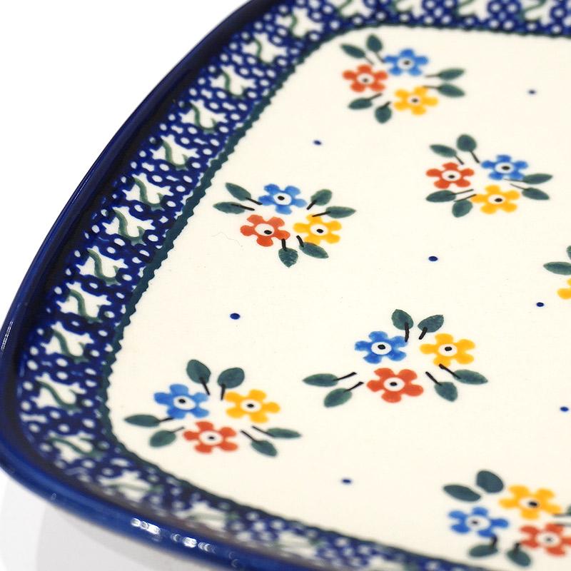 ポーランド陶器　ポーリッシュポタリー 「Millena」 スクエアプレート　M0407-04　ブーケ |  | 03