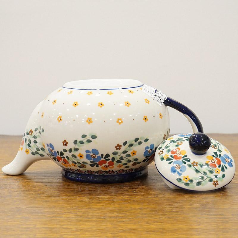 ポーランド陶器　ポーリッシュポタリー 「Millena」 ティーポット（約0.8L） M0638-B1　花かんむり |  | 03