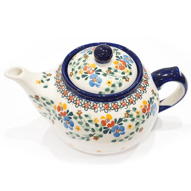 ポーランド陶器　ポーリッシュポタリー 「Millena」 ティーポット（約0.8L） M0638-B1　花かんむり |  | 04