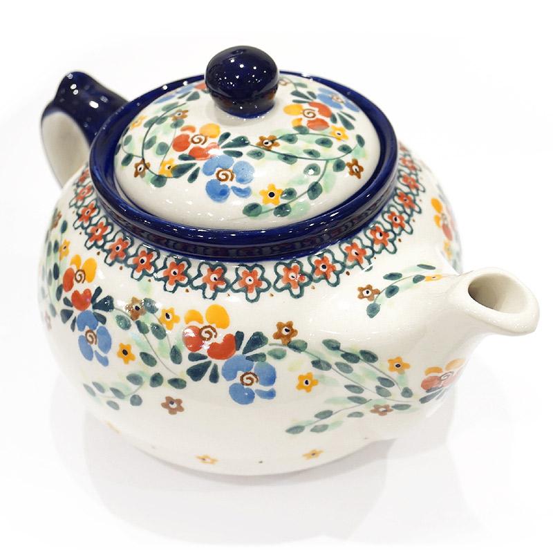 ポーランド陶器　ポーリッシュポタリー 「Millena」 ティーポット（約0.8L） M0638-B1　花かんむり |  | 05