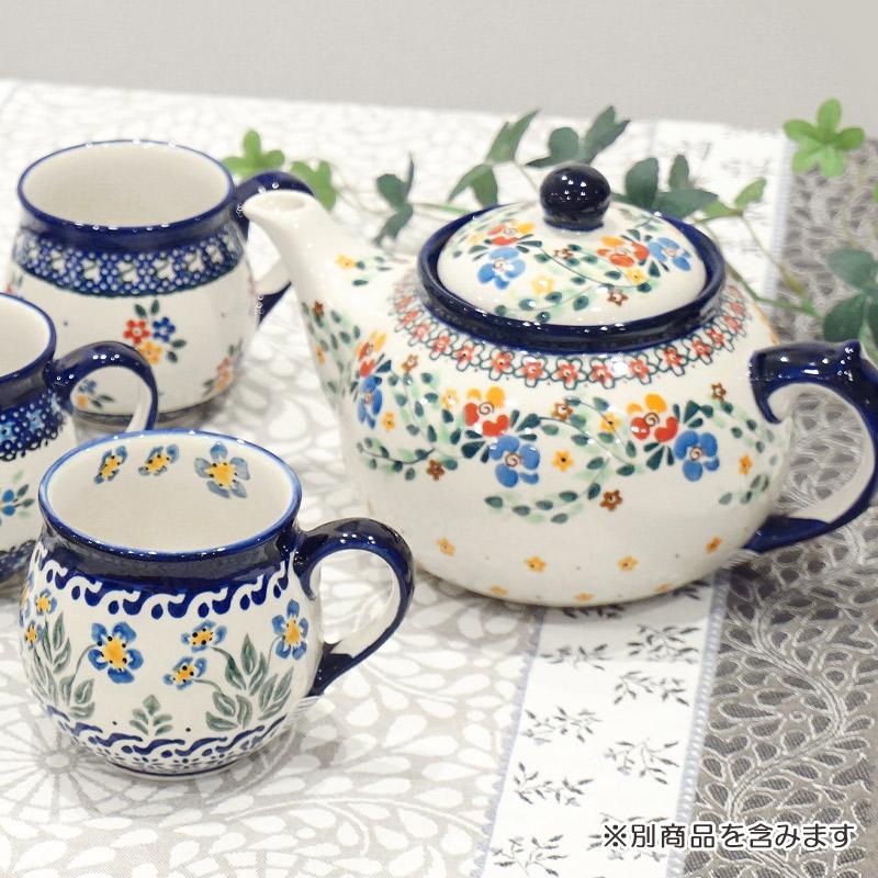 ポーランド陶器　ポーリッシュポタリー 「Millena」 ティーポット（約0.8L） M0638-B1　花かんむり |  | 07