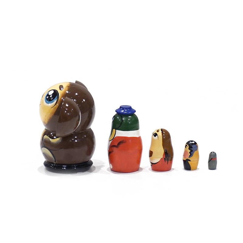 ロシア　チェブラーシカマトリョーシカ（5P）　小サイズ/茶　MAT-020 |  | 01