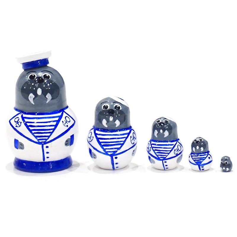ロシア　ミニマトリョーシカ　アシカ（5P）　MAT-050 | 
