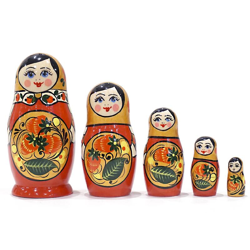 ロシア セミョーノフ マトリョーシカ（5P） MAT-081 : 輸入雑貨