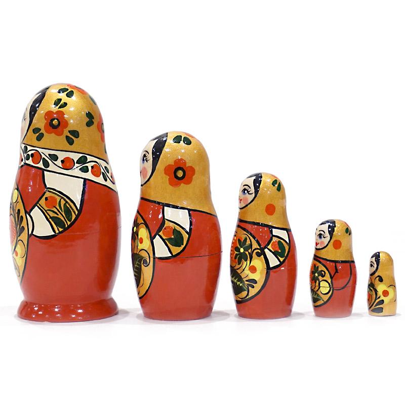 ロシア セミョーノフ マトリョーシカ（5P） MAT-081 : 輸入雑貨