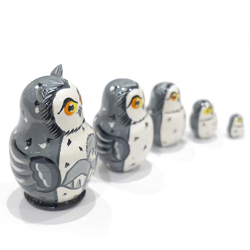ロシア　ミニマトリョーシカ　フクロウ（5P）　MAT-110 |  | 02
