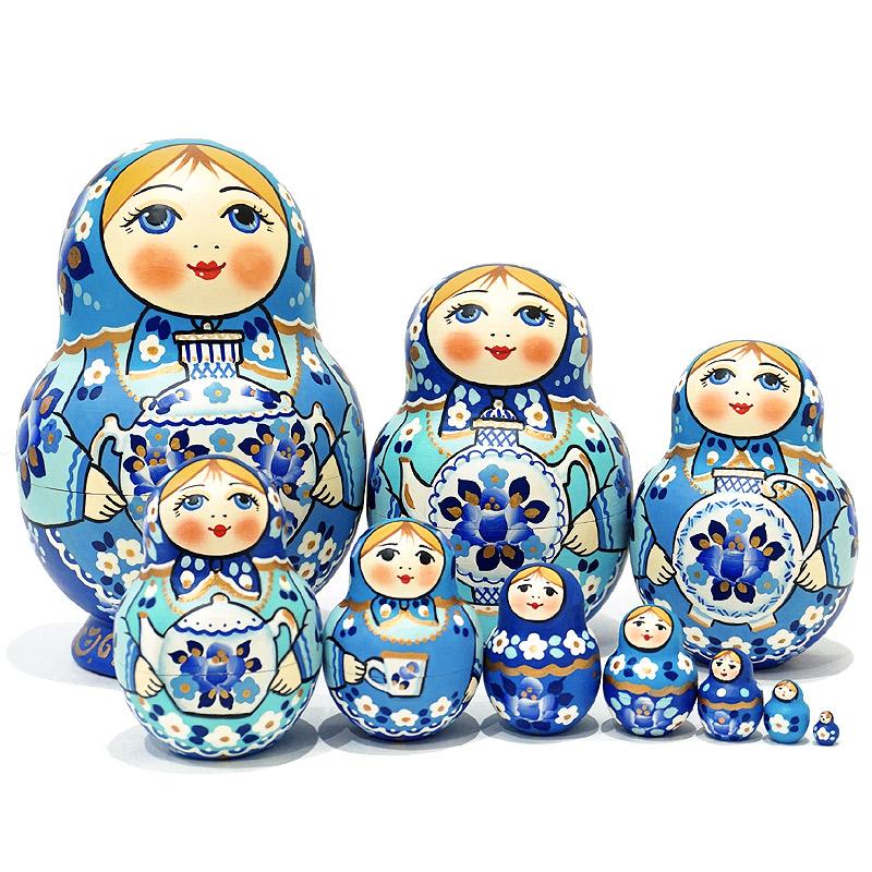 ロシア ナジェジダ・イワンツォワ作 マトリョーシカ（10P） MAT