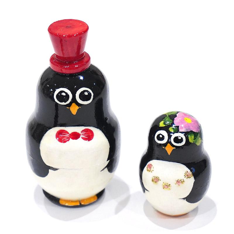 ロシア　ミニマトリョーシカ　ペンギン/赤（5P）　MAT-170 |  | 02