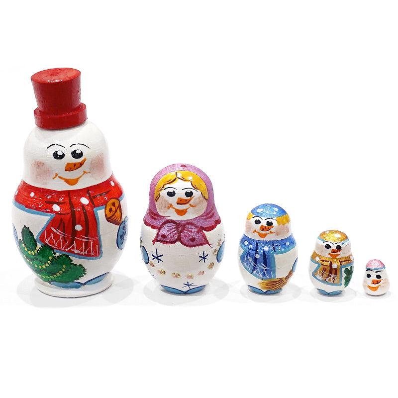 ロシア　スノーマン クリスマス ミニマトリョーシカ（5P） MAT-181 | 