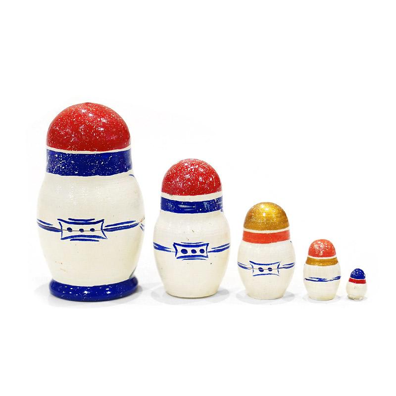 ロシア　ガリーナ・チェーホワ作　スノーマン ミニマトリョーシカ（5P） MAT-183 |  | 01