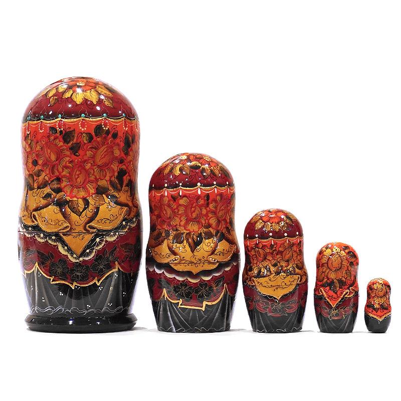 ロシア　サンクトペテルブルグ　バレエマトリョーシカ（5P）　MAT-184 |  | 01