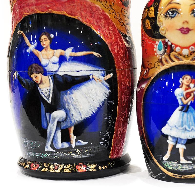 ロシア　サンクトペテルブルグ　バレエマトリョーシカ（5P）　MAT-184 |  | 02