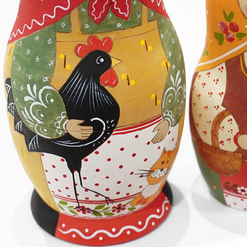 ロシア　サンクトペテルブルグ　ホワイトナイツ工房　マトリョーシカ（5P）　MAT-186 |  | 02