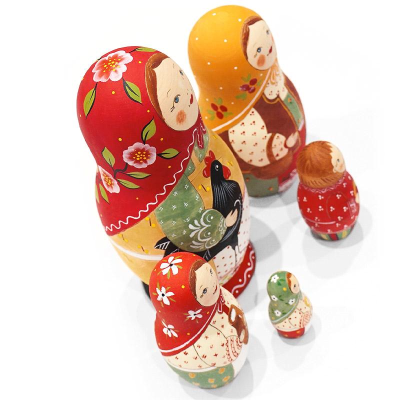 ロシア　サンクトペテルブルグ　ホワイトナイツ工房　マトリョーシカ（5P）　MAT-186 |  | 04