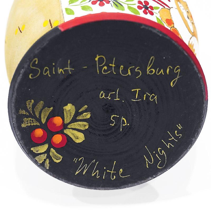 ロシア　サンクトペテルブルグ　ホワイトナイツ工房　マトリョーシカ（5P）　MAT-186 |  | 05