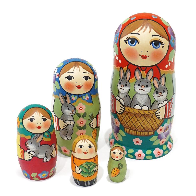ロシア　ナジェジダ・イワンツォワ作　マトリョーシカ小（5P） MAT-188 | 