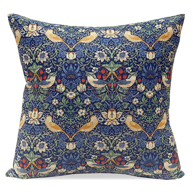 Morris Collection クッションカバー（45cm） いちご泥棒/ネイビー MCC-STNV | 