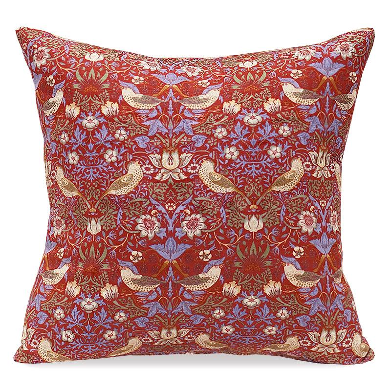 Morris Collection クッションカバー（45cm） いちご泥棒/レッド MCC-STRD | 