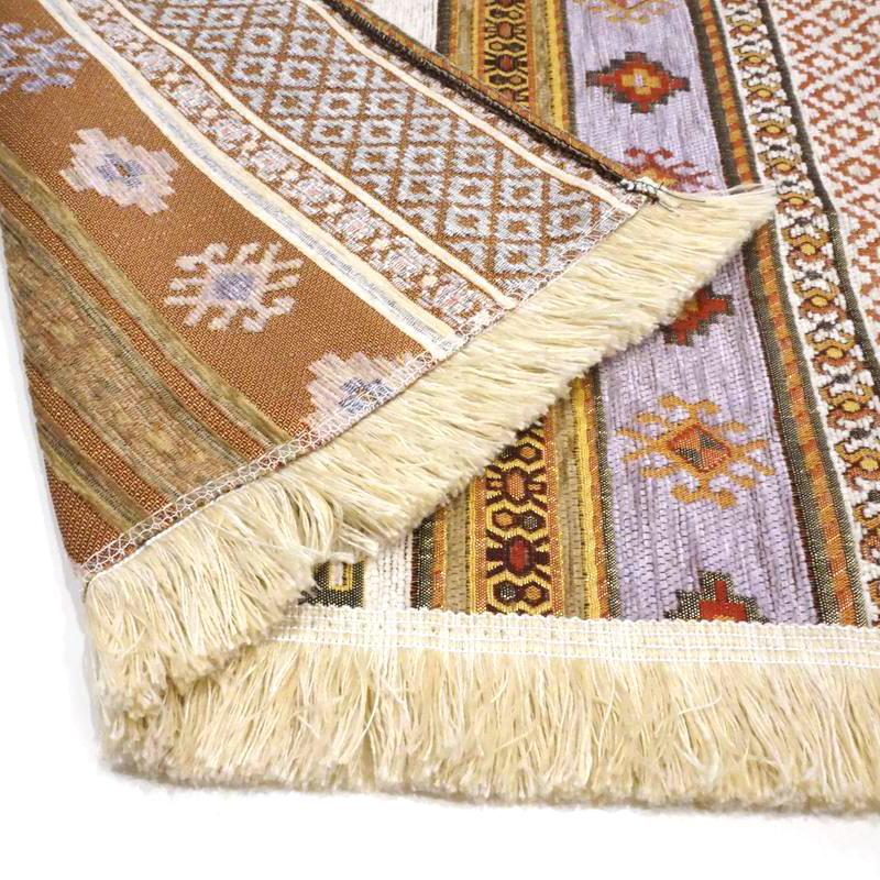 玄関マット トルコ製 シェニール織 MT-70-KLPP キリム柄/ラベンダー 75×50cm前後 |  | 02