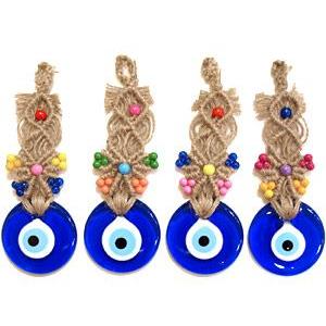【メール便ＯＫ】トルコ製 ナザールボンジュウ トルコのお守り オーナメントビーズ付 目玉直径7cm N-606 |  | 01