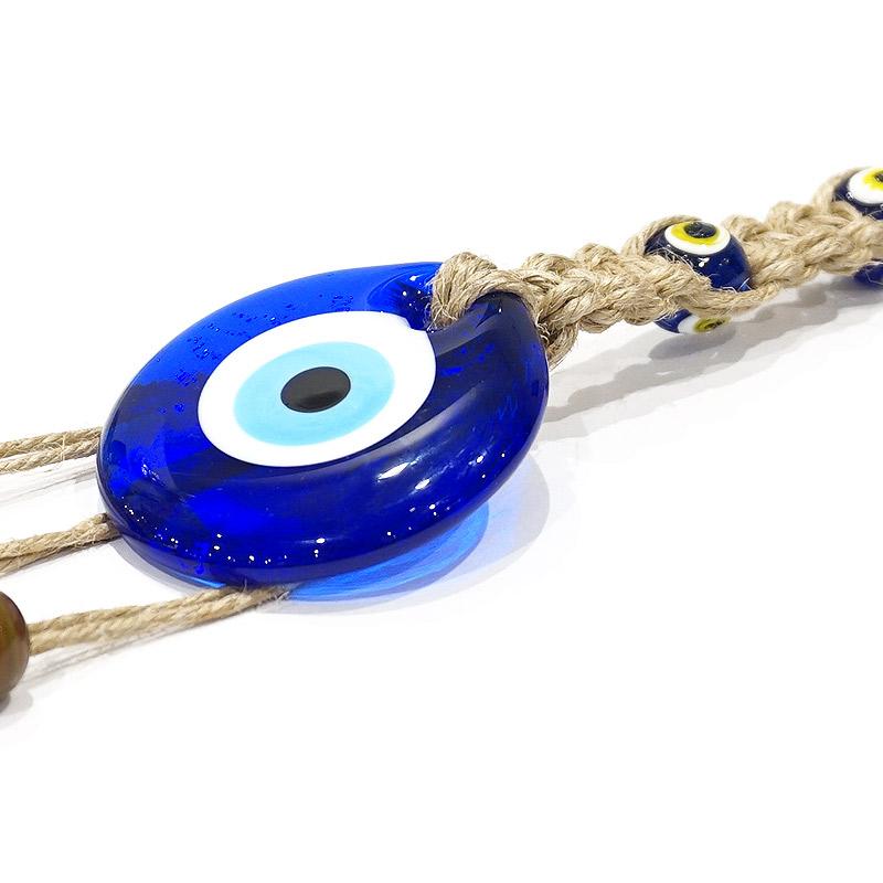 【メール便ＯＫ】トルコ製 ナザールボンジュウ トルコのお守り オーナメント ガラスビーズ付 目玉直径7cm N-733 |  | 01