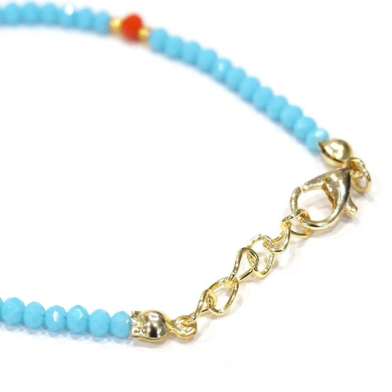 【メール便ＯＫ】ナザールボンジュウ　ビーズブレスレット　N-B13477BL　ブルー |  | 02