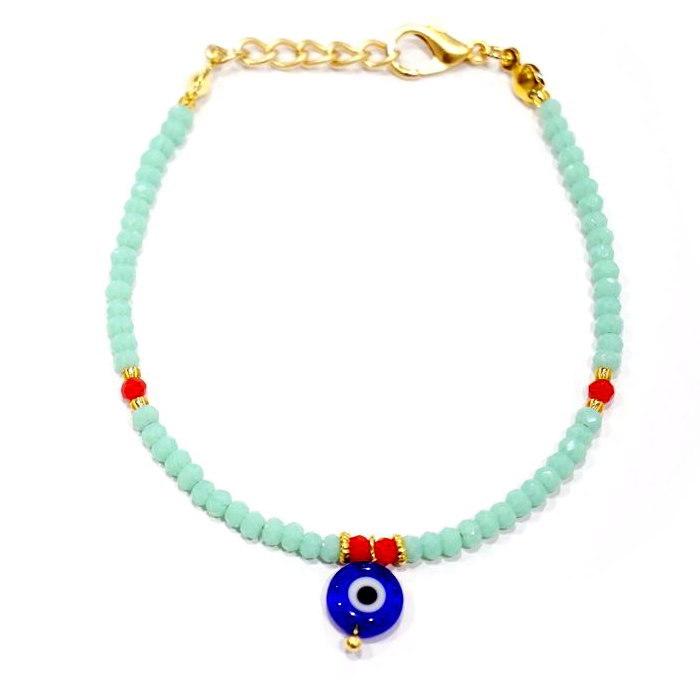 メール便ｏｋ ナザールボンジュウ トルコのお守り ビーズブレスレット N Bmt ミント Vu6oyt4ywx ファッション Clubhercules Com