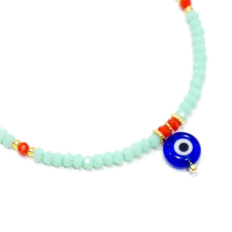 メール便ｏｋ ナザールボンジュウ トルコのお守り ビーズブレスレット N Bmt ミント Vu6oyt4ywx ファッション Clubhercules Com
